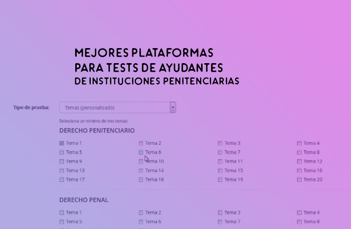 Mejores plataformas para tests de Ayudantes de Instituciones Penitenciarias
